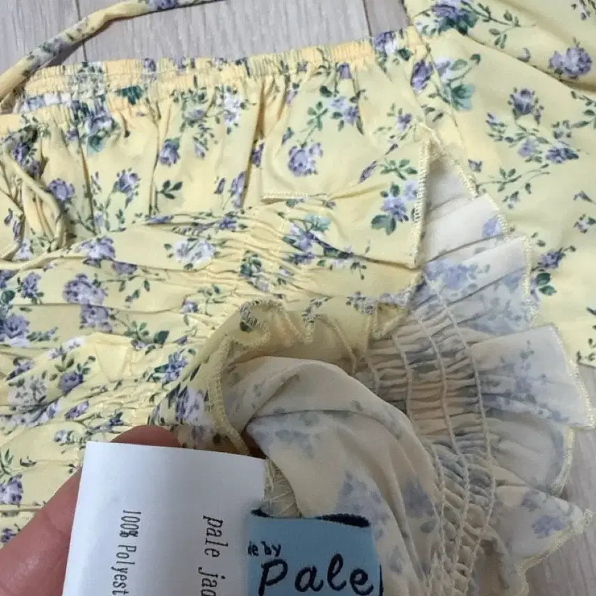 [BUNJANG] Pale Jade Floral Crop Blouse / 페일제이드 크롭 블라우스