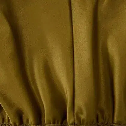 [BUNJANG] ZARA Olive Green Satin Crop Top / ZARA 올리브그린 카키 새틴 크롭 탑 나시