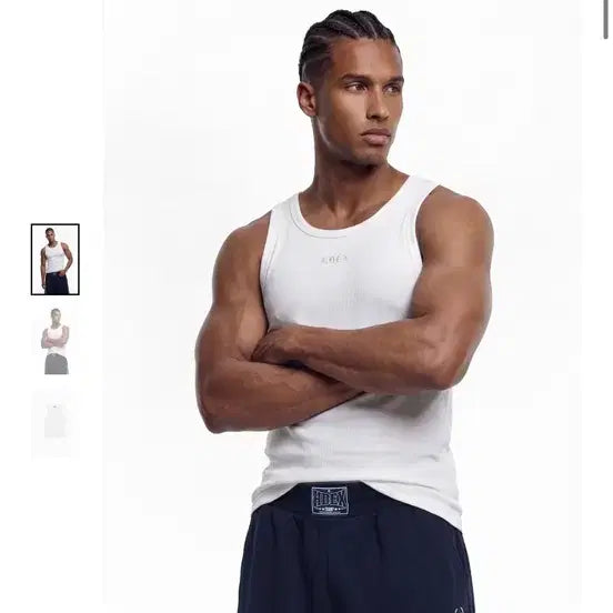[BUNJANG] HDEX Essential Ribbed Body Fit Tank Top / HDEX 에센셜 리브드 바디핏 탱크 (White)
