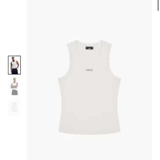 [BUNJANG] HDEX Essential Ribbed Body Fit Tank Top / HDEX 에센셜 리브드 바디핏 탱크 (White)