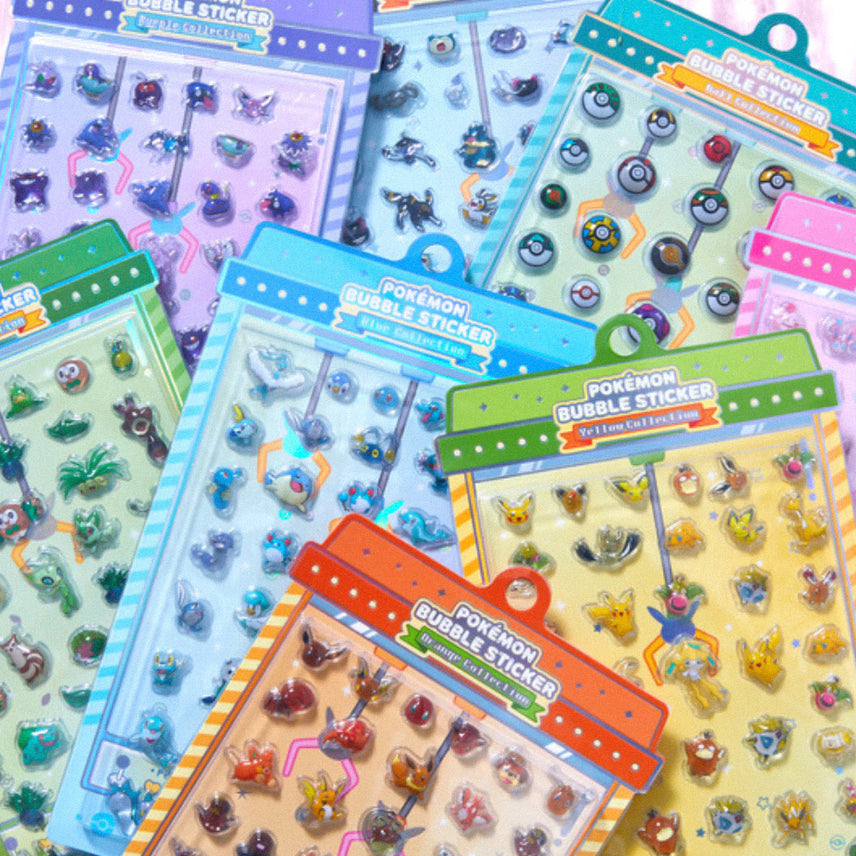 [BUNJANG] Pokemon Bubble Sticker Color Collection 8-Piece Set / 포켓몬 버블 스티커 컬러 컬렉션 8종 세트
