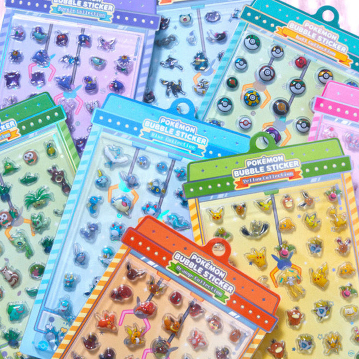 [BUNJANG] Pokemon Bubble Sticker Color Collection 8-Piece Set / 포켓몬 버블 스티커 컬러 컬렉션 8종 세트