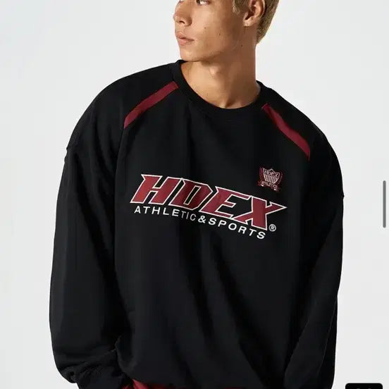 [BUNJANG] HDEX Origin Color Block Sweatshirt (Black) / HDEX 오리진 컬러 블럭 스웨트 셔츠 (Black)