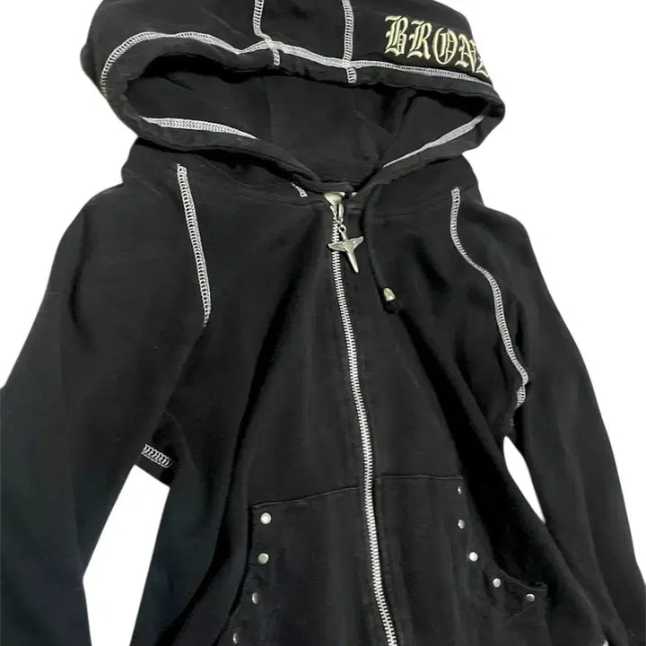 [BUNJANG] Vkei Cross Studded Hoodie / 00s Vkei Cross hoodie 스터드십자가자수후드집업 핀터크롬깔