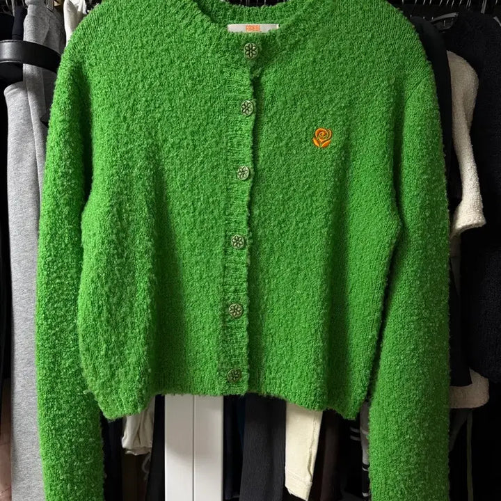 [BUNJANG] Rocci Rocci Green Knit Cardigan / 로씨로씨 그린 니트 가디건