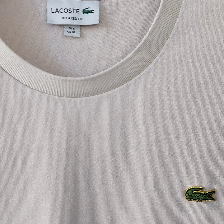 [BUNJANG] Lacoste Relaxed Fit T-shirt / 라코스테 XL/110 릴렉스핏 라운드넥 반팔 티셔츠. BG. -A
