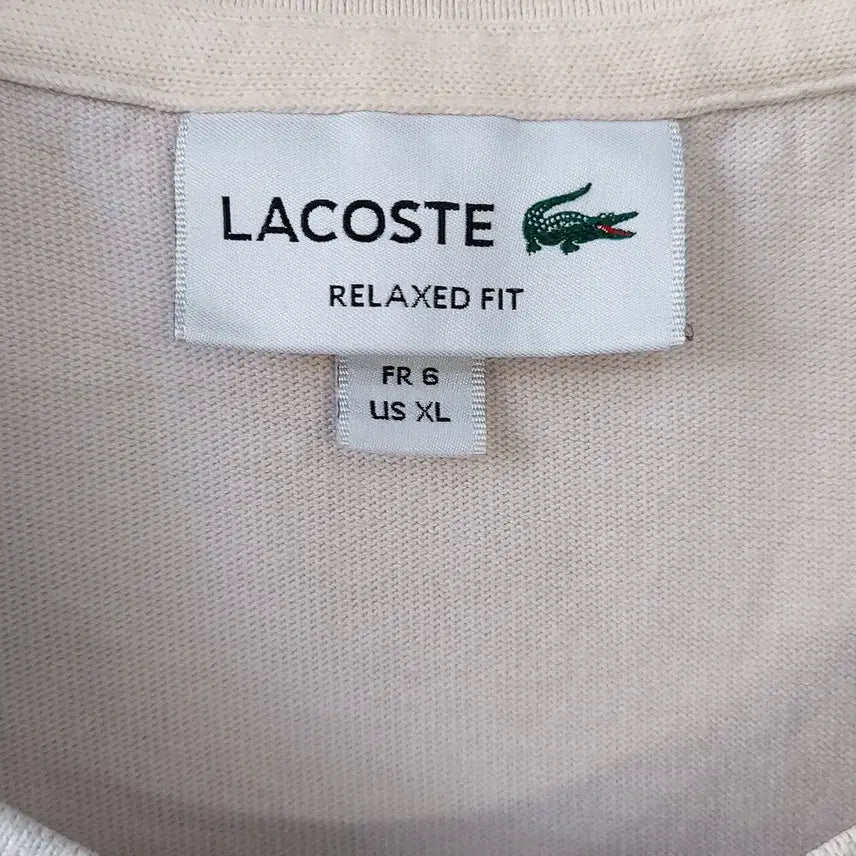 [BUNJANG] Lacoste Relaxed Fit T-shirt / 라코스테 XL/110 릴렉스핏 라운드넥 반팔 티셔츠. BG. -A