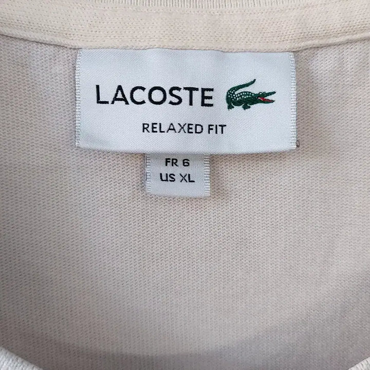[BUNJANG] Lacoste Relaxed Fit T-shirt / 라코스테 XL/110 릴렉스핏 라운드넥 반팔 티셔츠. BG. -A