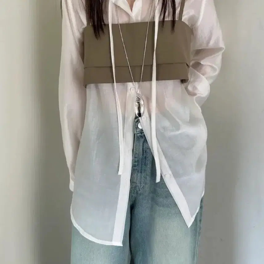 [BUNJANG] Layered Bustier (Beige, Charcoal) / 레이어드 뷔스티에  (2color)