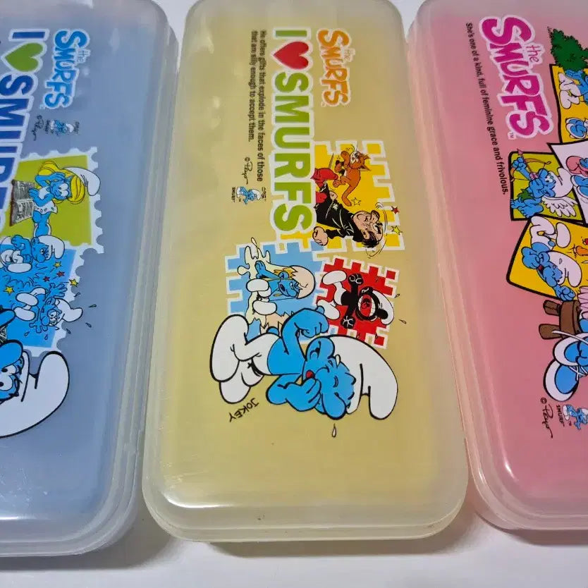 [BUNJANG] Classic Retro Smurfs 3-Tier Pencil Case / 고전 레트로 스머프 3단필통