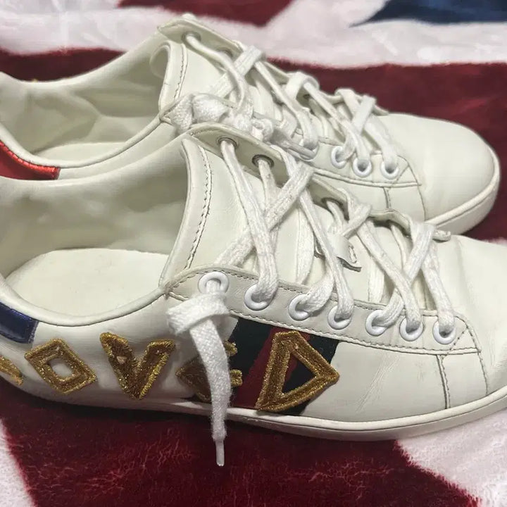 [BUNJANG] Gucci Ace Loved Embroidery Sneakers White/Blue/Red Size 37 / 구찌 에이스 러브드 자수 스니커즈 37 정품