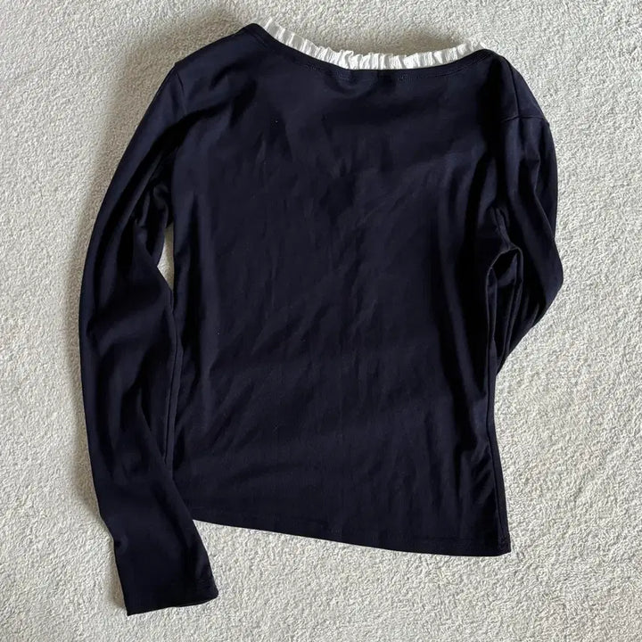 [BUNJANG] Vintage Navy Lace Point Inner Top / 빈티지 네이비 레이스포인트 이너 탑