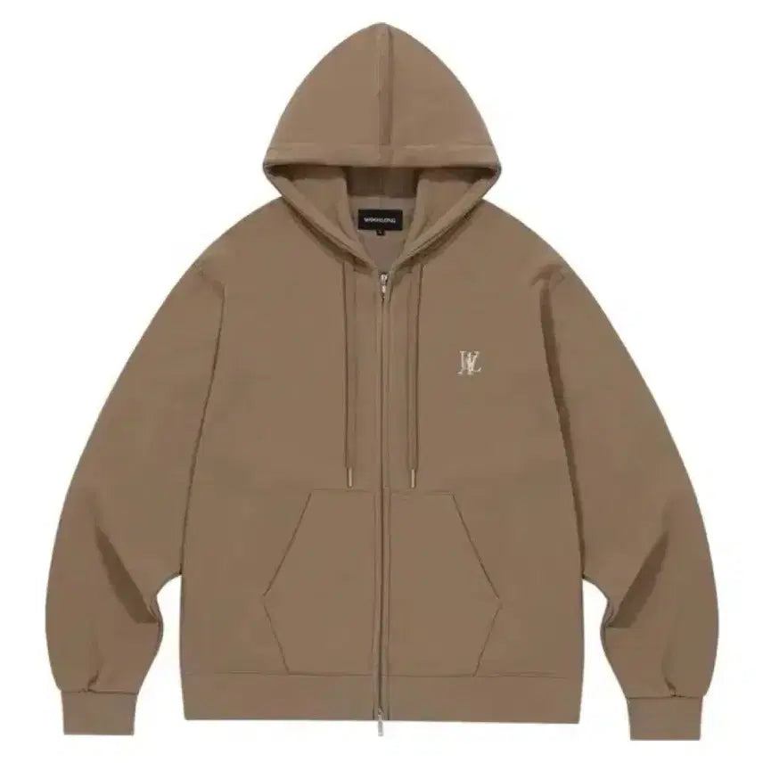 [BUNJANG] Woooalong Signature Hoodie Zip-up Brown Set / [셋업세트판매] 우알롱 시그니처 후드집업 브라운 상하의 세트 후드티