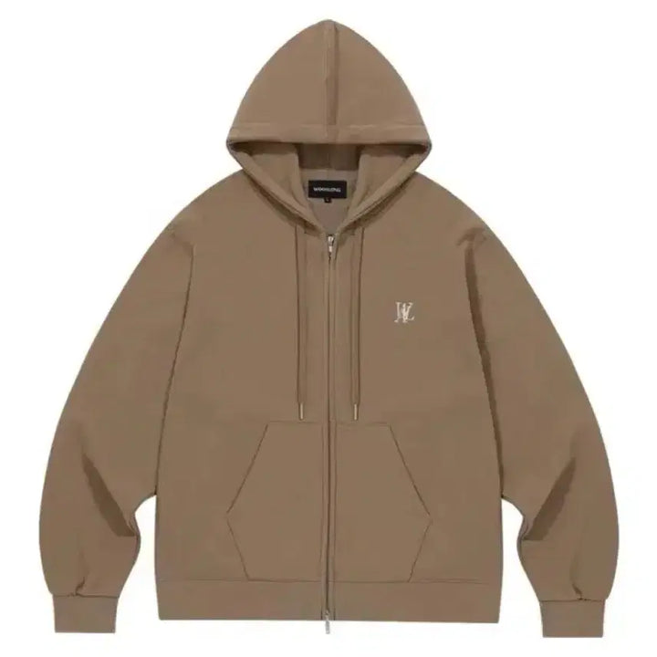 [BUNJANG] Woooalong Signature Hoodie Zip-up Brown Set / [셋업세트판매] 우알롱 시그니처 후드집업 브라운 상하의 세트 후드티