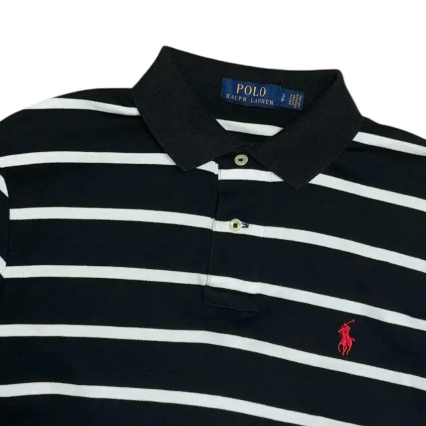 [SOLD OUT] 폴로 랄프로렌 블랙 스트라이프 카라티 반팔