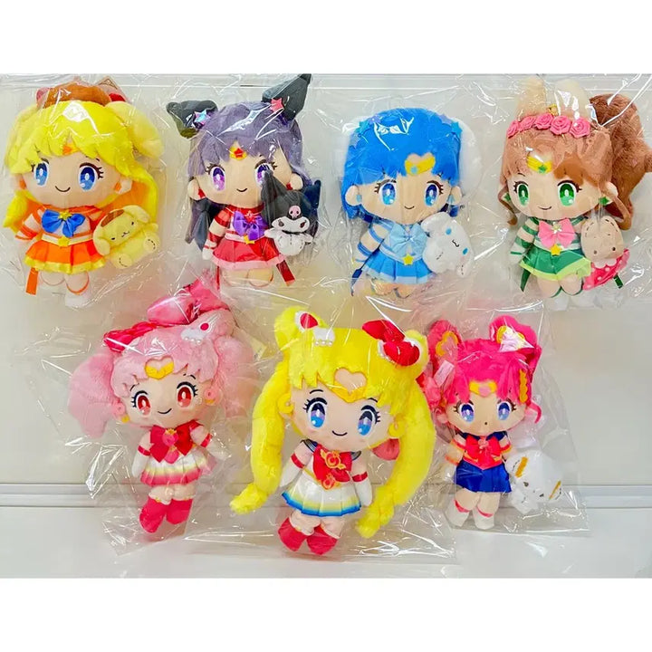 [BUNJANG] Sanrio x Sailor Moon Collaboration Limited Mascot Plush Set (7 Types) / [미사용] 산리오세일러문 콜라보한정 마스코트인형 7종세트 쿠로미폼푸코기뮹