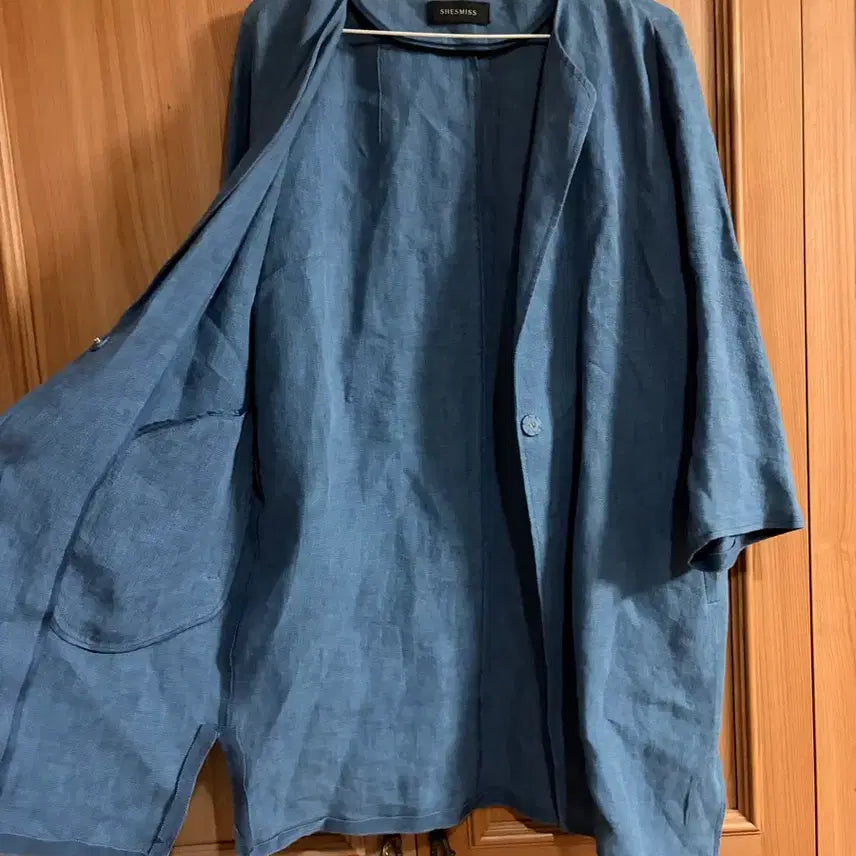 [BUNJANG] SHESMISS Linen Jacket / SHESMISS 블루 린넨 자켓 쉬즈미스