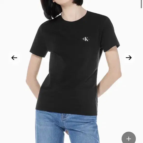 [BUNJANG] Calvin Klein CK Logo Black Short Sleeve T-Shirt / 캘빈클라인 블랙 반팔 티셔츠 CK로고 검정