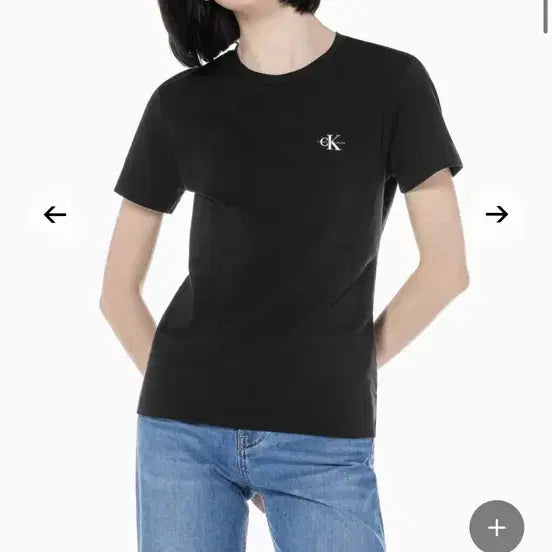 [BUNJANG] Calvin Klein CK Logo Black Short Sleeve T-Shirt / 캘빈클라인 블랙 반팔 티셔츠 CK로고 검정