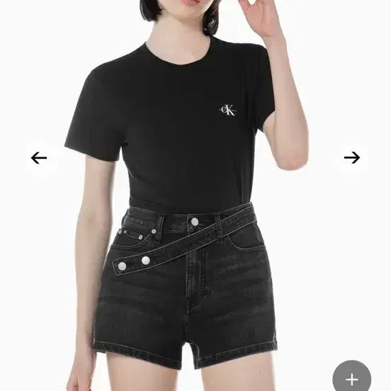 [BUNJANG] Calvin Klein CK Logo Black Short Sleeve T-Shirt / 캘빈클라인 블랙 반팔 티셔츠 CK로고 검정