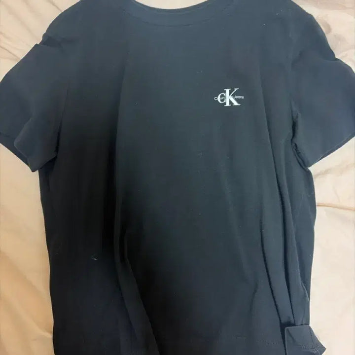[BUNJANG] Calvin Klein CK Logo Black Short Sleeve T-Shirt / 캘빈클라인 블랙 반팔 티셔츠 CK로고 검정