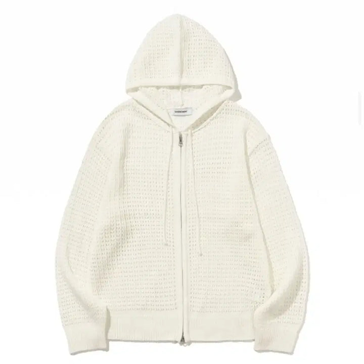 [BUNJANG] Basemoment Crochet Hooded Zip-Up (Unisex) - Size M / 베이스모먼트 크로쉐 후드 집업 M (남녀공용)