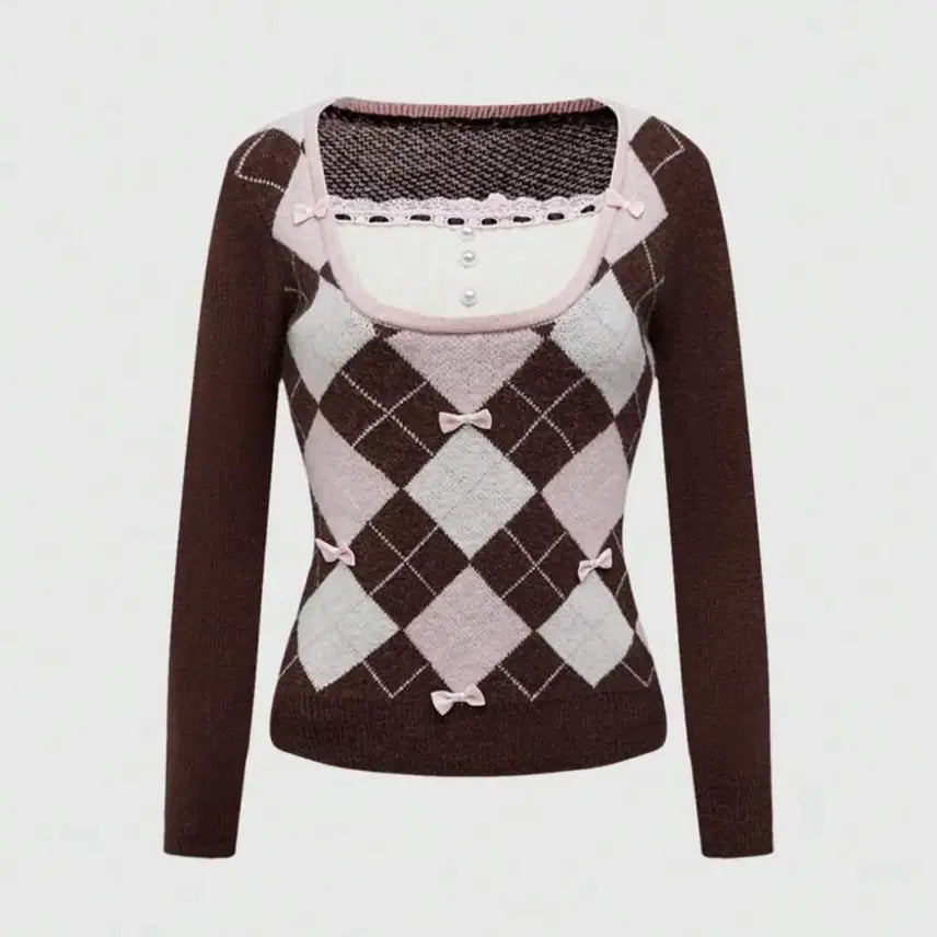 [BUNJANG] Shein Argyle Knit Sweater / 쉬인 shein romwe 아가일 니트