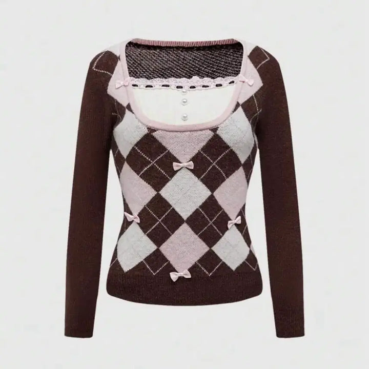 [BUNJANG] Shein Argyle Knit Sweater / 쉬인 shein romwe 아가일 니트