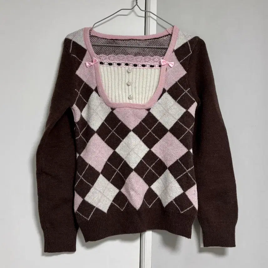 [BUNJANG] Shein Argyle Knit Sweater / 쉬인 shein romwe 아가일 니트