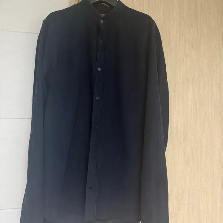 [BUNJANG] The Kooples Stand Collar Navy Corduroy Shirt (M) / 더 쿠플스 스탠드카라 네이비 코듀로이 셔츠m