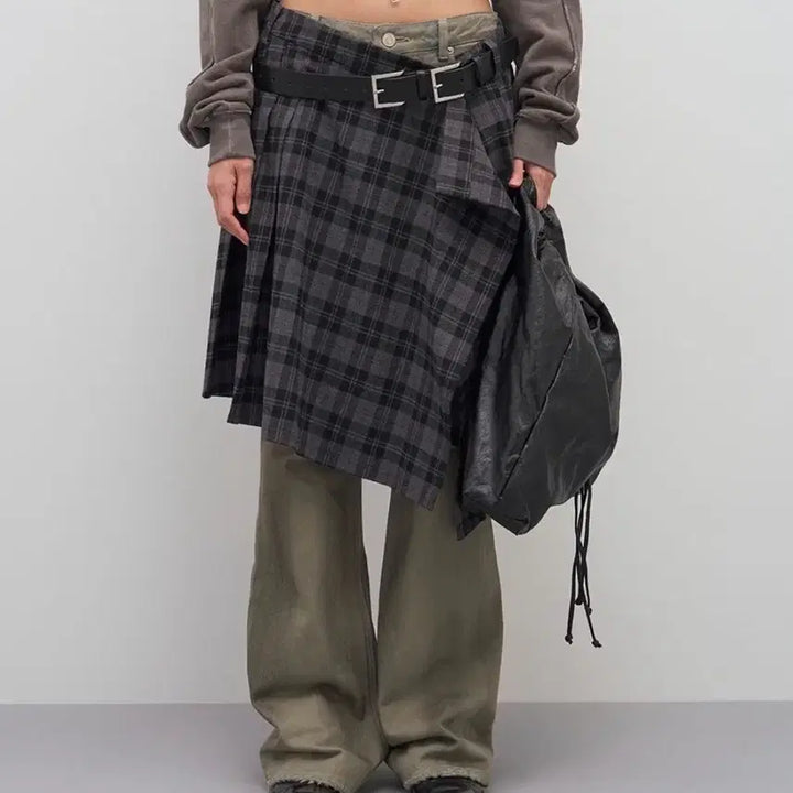 [BUNJANG] LCDC Check Pleated Midi Skirt / LCDC tm 체크 플리츠 미디 스커트 SS