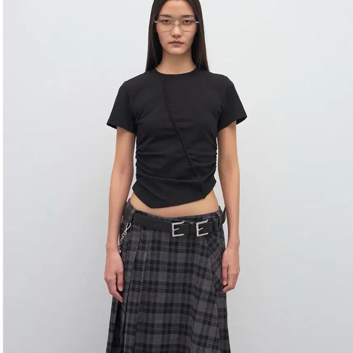 [BUNJANG] LCDC Check Pleated Midi Skirt / LCDC tm 체크 플리츠 미디 스커트 SS