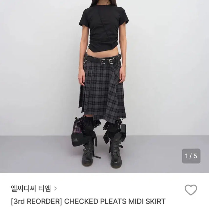 [BUNJANG] LCDC Check Pleated Midi Skirt / LCDC tm 체크 플리츠 미디 스커트 SS
