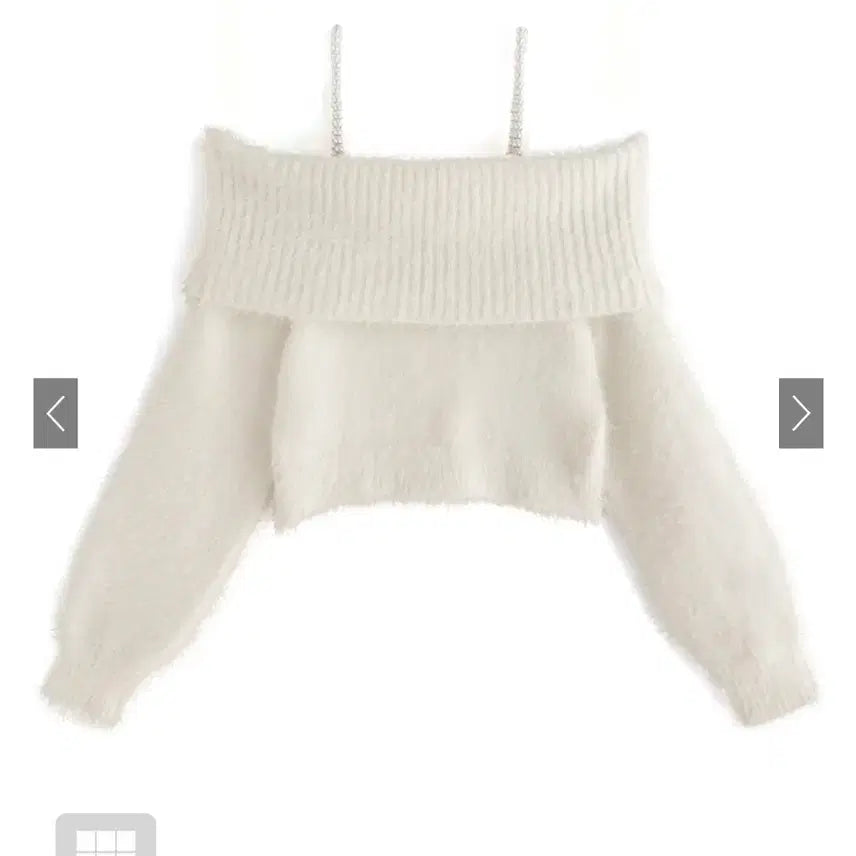 [BUNJANG] GRL Off-Shoulder Pearl Angora Knit Top / 일브 스나계 GRL 오프숄더 진주 앙고라 니트 양산형 양지뢰
