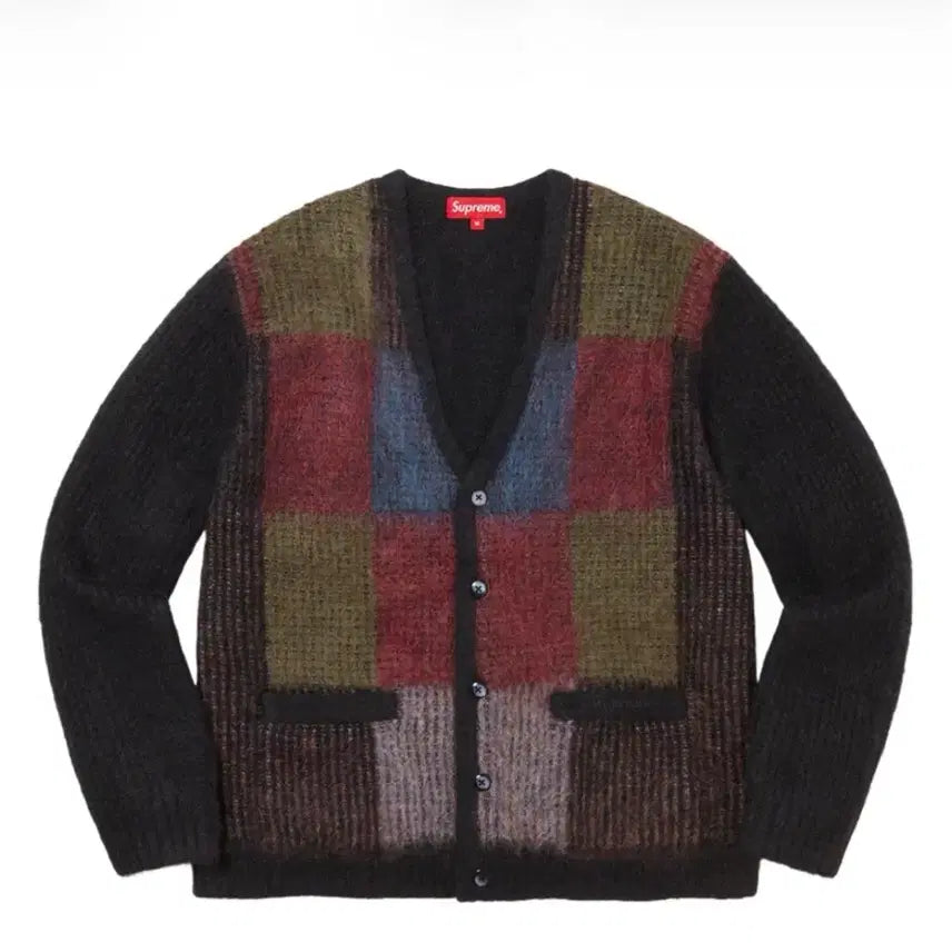 [BUNJANG] Supreme Brushed Grid Cardigan Black (XL) / [XL] 슈프림 브러쉬드 그리드 가디건 블랙