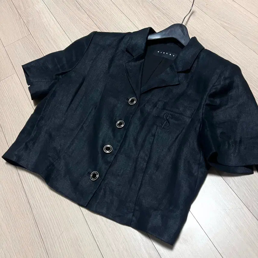 [BUNJANG] Sisley Linen Herringbone Short Crop Jacket / 23년 시슬리 린넨100% 헤링본 반팔 숏 크롭 자켓 린넨여름하객룩출근룩