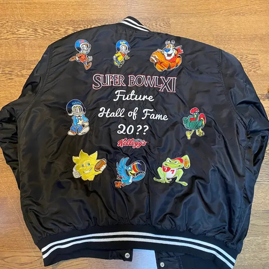 [BUNJANG] Weekenders Kellogg Varsity Jacket XL Black / 위캔더스 켈로그 바시티 점퍼 xl 블랙