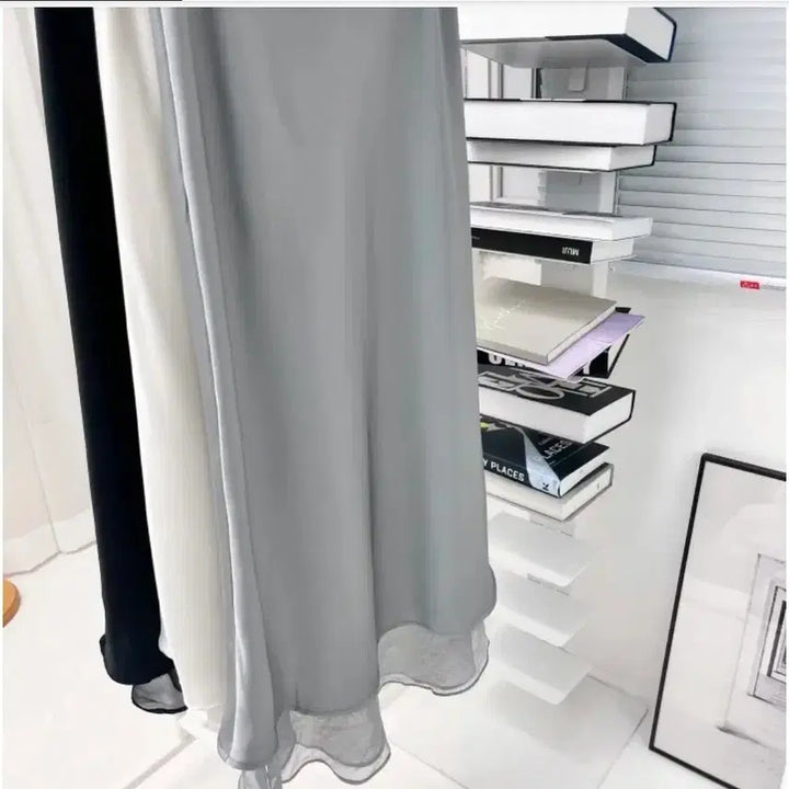 [BUNJANG] Rucel K Ivory Satin Silk Long Skirt / 에이블리 루셀크 아이보리 새틴 실크 롱 스커트