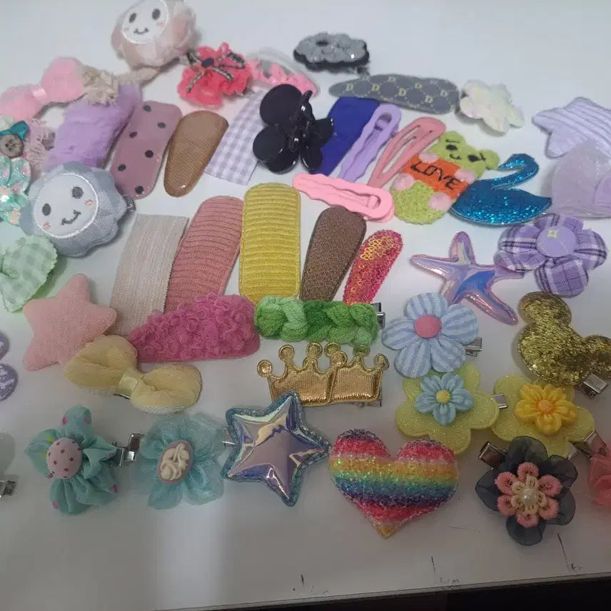 [BUNJANG] H1 Assorted Hair Clips Bundle Set / H1   50개 재고정리 집게핀 똑딱핀 자투리 일괄