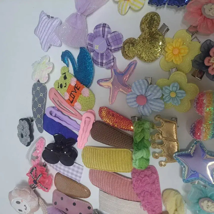 [BUNJANG] H1 Assorted Hair Clips Bundle Set / H1   50개 재고정리 집게핀 똑딱핀 자투리 일괄