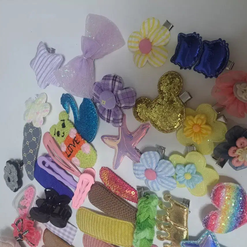 [BUNJANG] H1 Assorted Hair Clips Bundle Set / H1   50개 재고정리 집게핀 똑딱핀 자투리 일괄