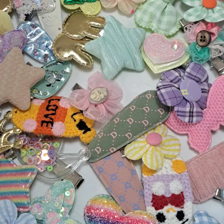 [BUNJANG] H4 Hair Clip Bundle Set / H4   50개 재고정리 집게핀 똑딱핀 자투리 일괄