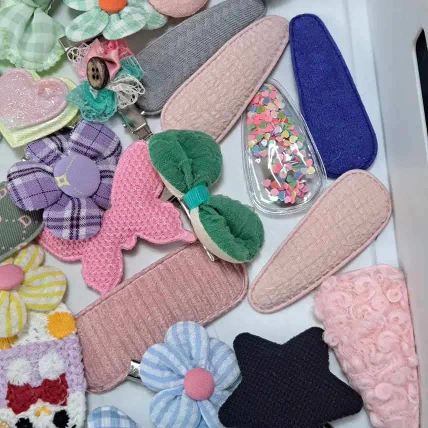 [BUNJANG] H4 Hair Clip Bundle Set / H4   50개 재고정리 집게핀 똑딱핀 자투리 일괄