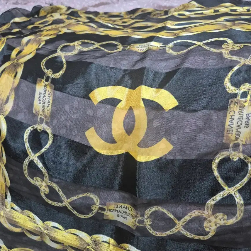 [BUNJANG] Chanel Silk Scarf / 샤넬체인모양. 실크스카프