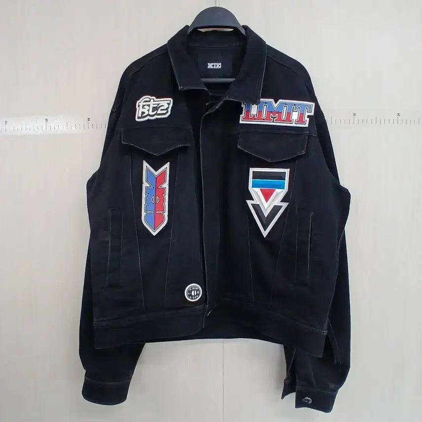 [BUNJANG] KTZ Black Patch Denim Bomber Jacket / KTZ Kookn To Zai 블랙 패치 데님 봄버 자켓