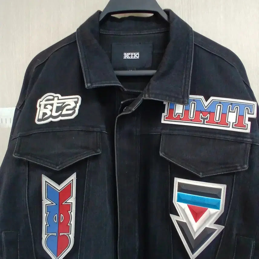 [BUNJANG] KTZ Black Patch Denim Bomber Jacket / KTZ Kookn To Zai 블랙 패치 데님 봄버 자켓