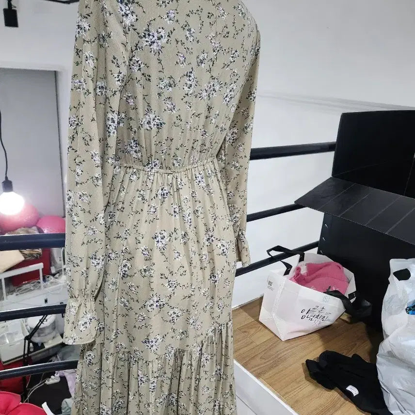 [BUNJANG] Floral Long Dress Chiffon / 플라워 롱 원피스 잔꽃무늬 쉬폰 시폰