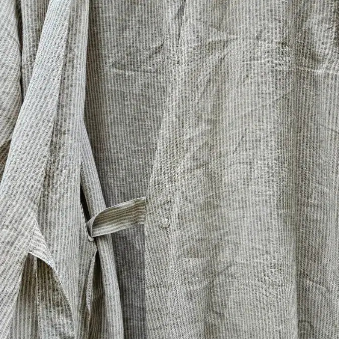 [BUNJANG] Linen Striped Wrap Dress / 린넨 스트라이프 랩 원피스