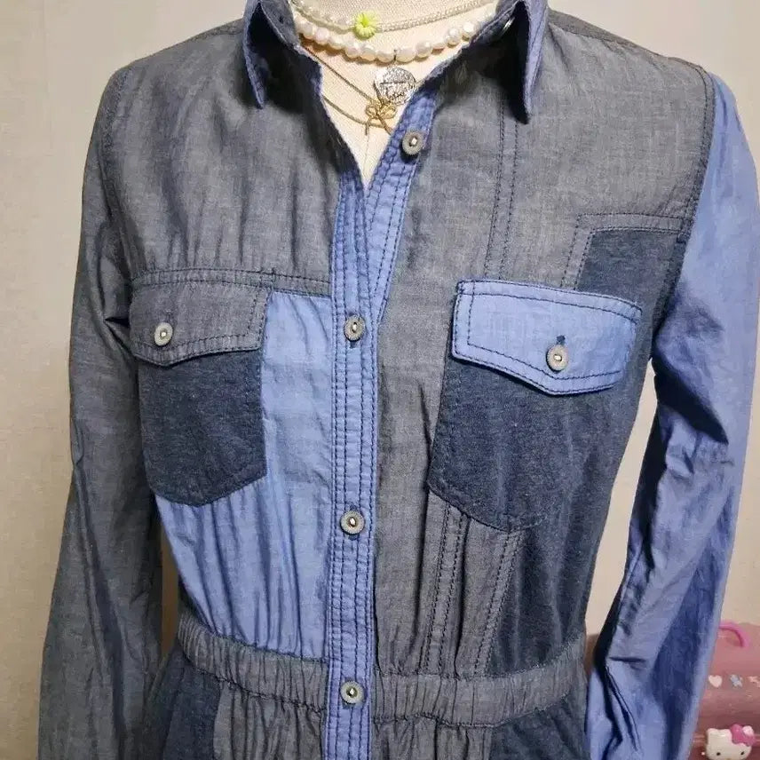 [BUNJANG] Tommy Hilfiger Mixed Material Shirt Dress / 정품)타미힐 피거 소재 믹스 셔츠형 원피스 [택/새상품]