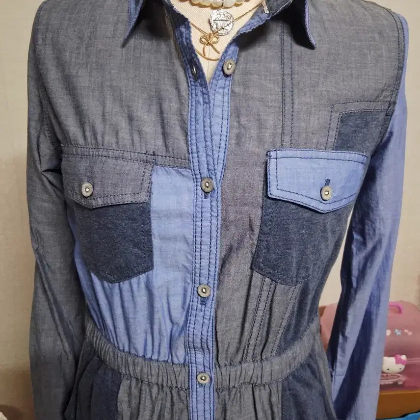 [BUNJANG] Tommy Hilfiger Mixed Material Shirt Dress / 정품)타미힐 피거 소재 믹스 셔츠형 원피스 [택/새상품]